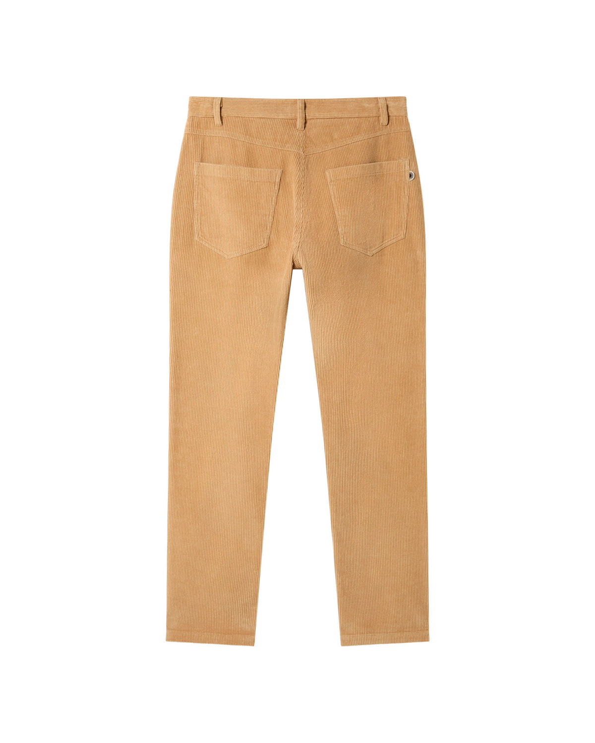 Pantalón beige pana 5 pockets sostenible - silueta 1
