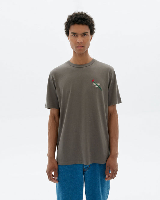 Camiseta gris bordada flower TM Zach sostenible - 1