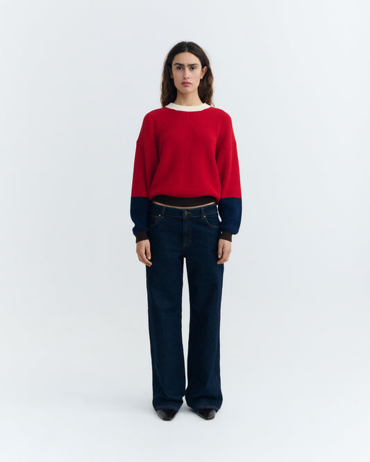 Jersey rojo algodón orgánico Carmen sostenible - 1