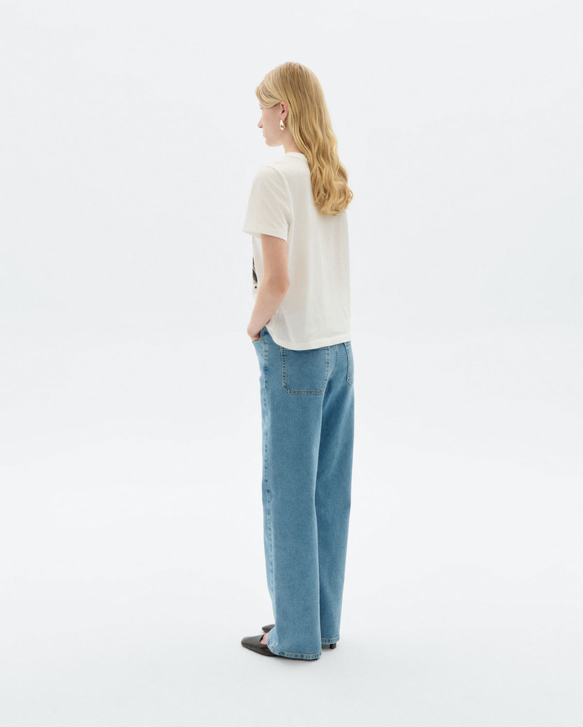Jeans tiro alto light blue Theresa sostenible - 4