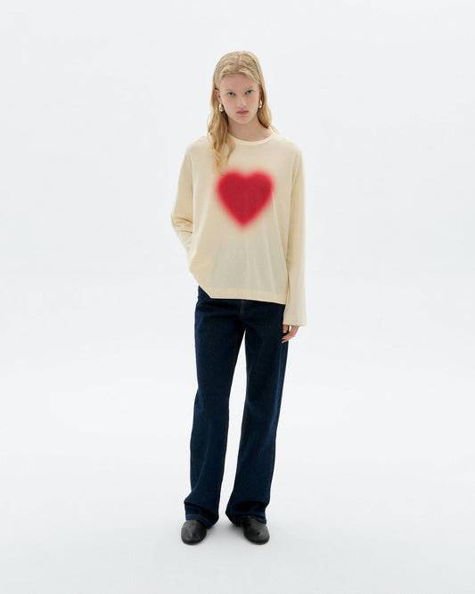 Camiseta manga larga blanca blurry heart Emily sostenible - 2