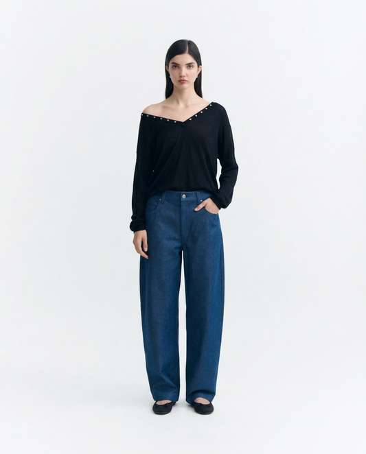 Jeans barrel tinte natural indigo Marissa