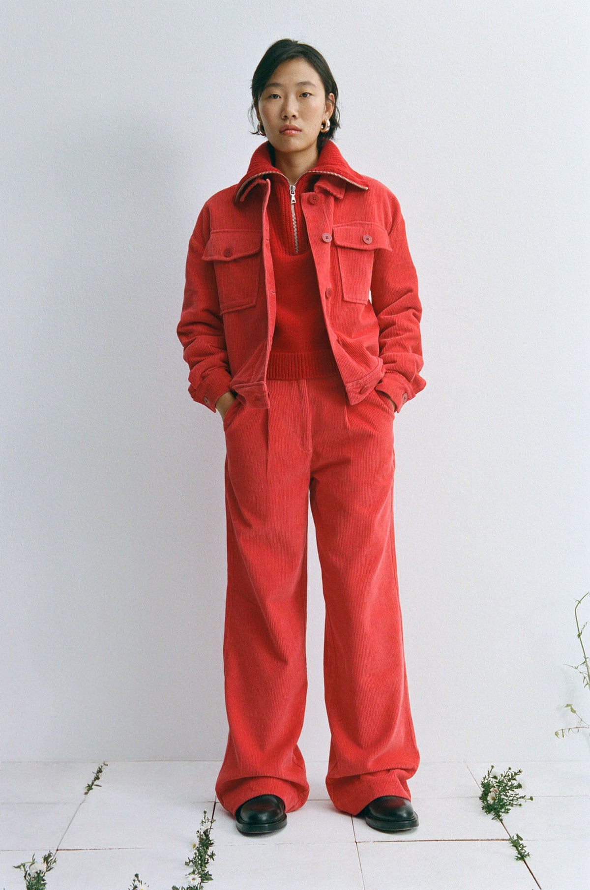 Pantalón rojo pana Manolita