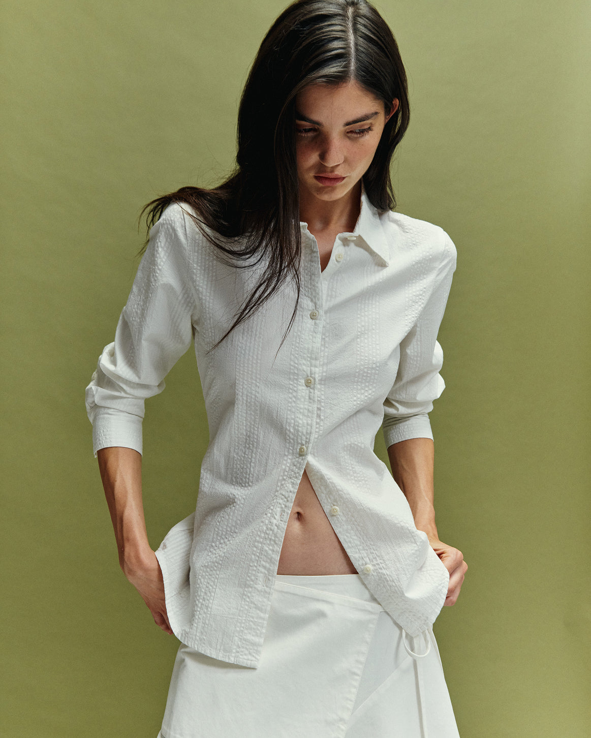 Blusa entallada blanca Katha