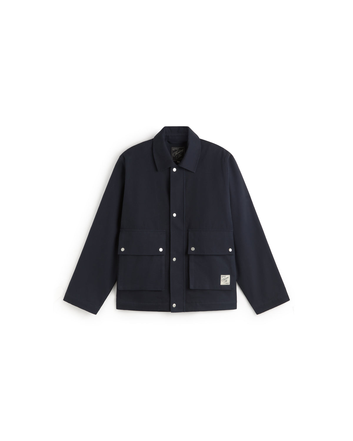 Chaqueta boxy navy Callum sostenible silueta - 1