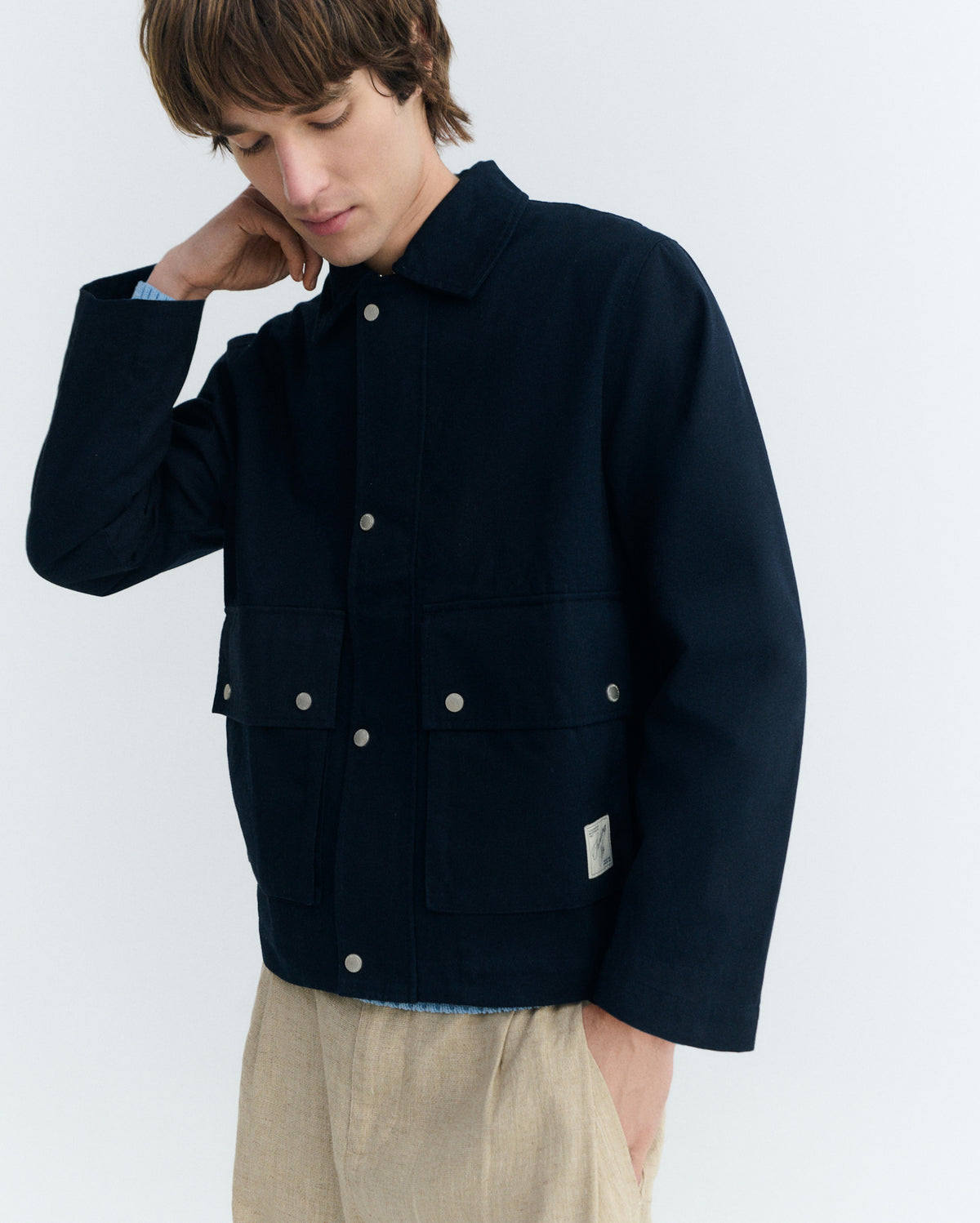 Chaqueta oversize navy Callum sostenible - 3