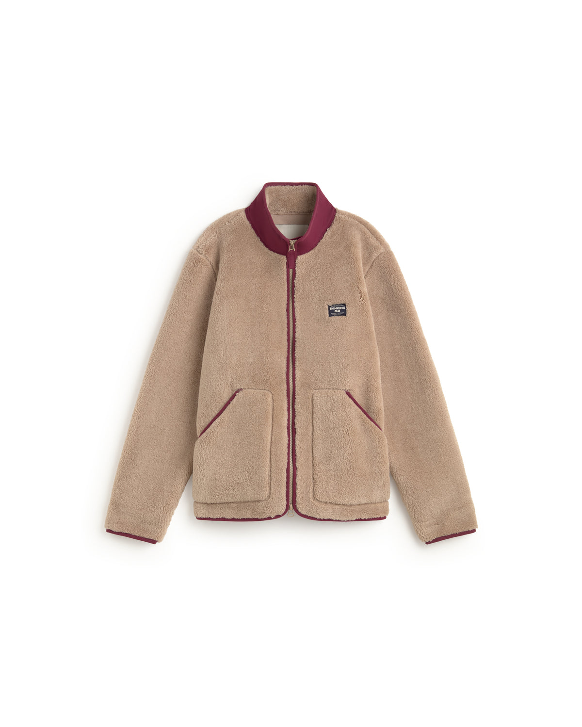 Chaqueta borreguito marrón Marcos sostenible silueta - 1