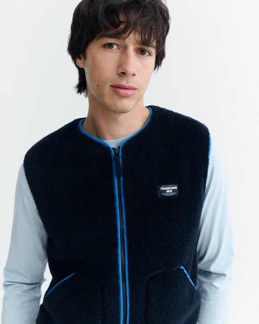 Chaleco borreguito azul Troy sostenible - 3