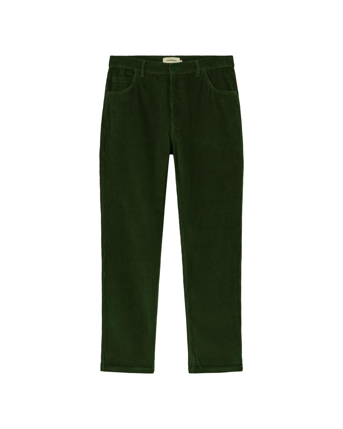 Pantalón verde pana 5 pockets sostenible - silueta 7