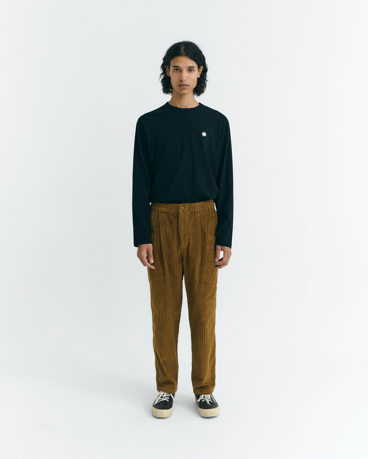Pantalón relaxed cargo pana amarillo Max sostenible - 2