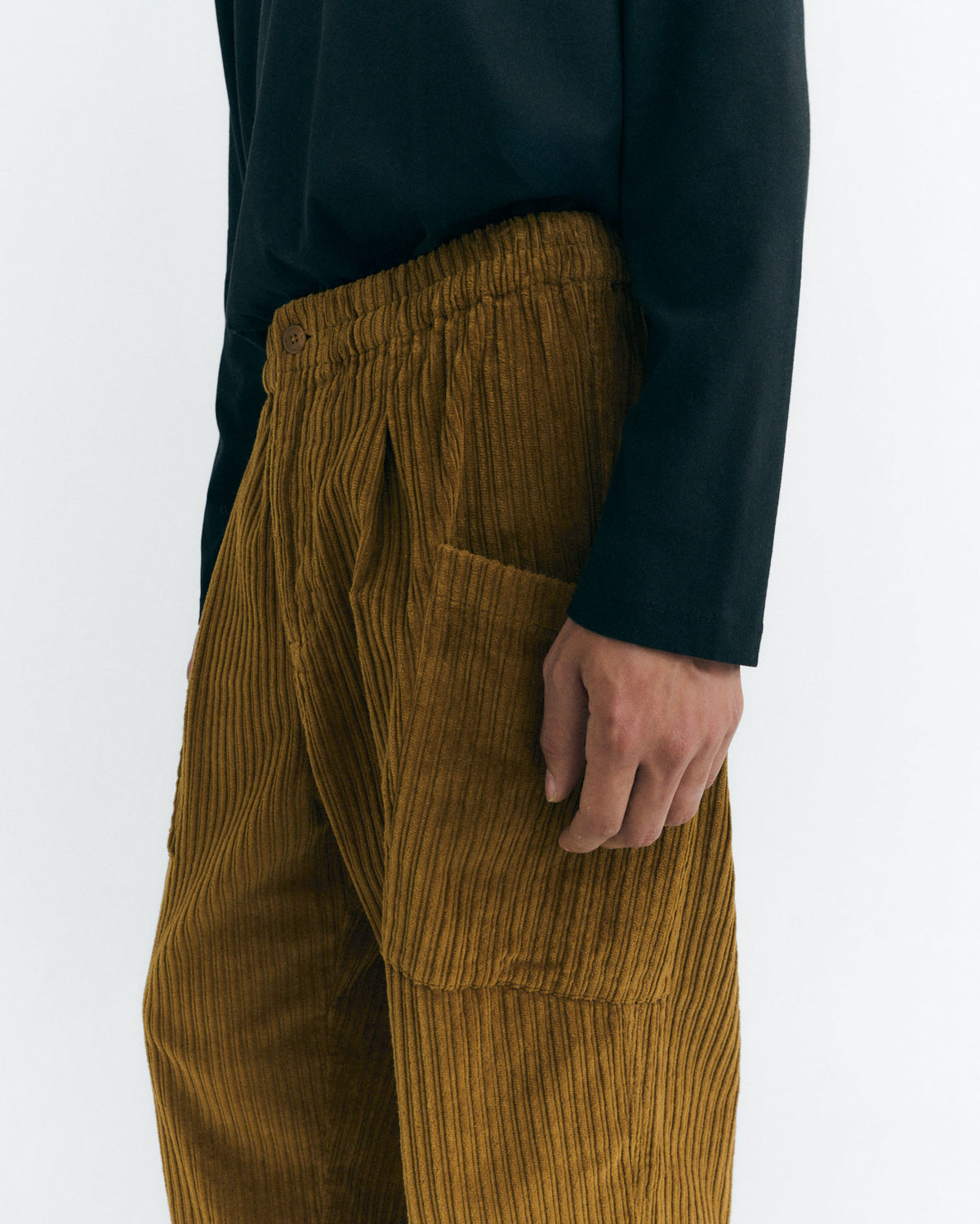 Pantalón relaxed cargo pana amarillo Max sostenible - 3