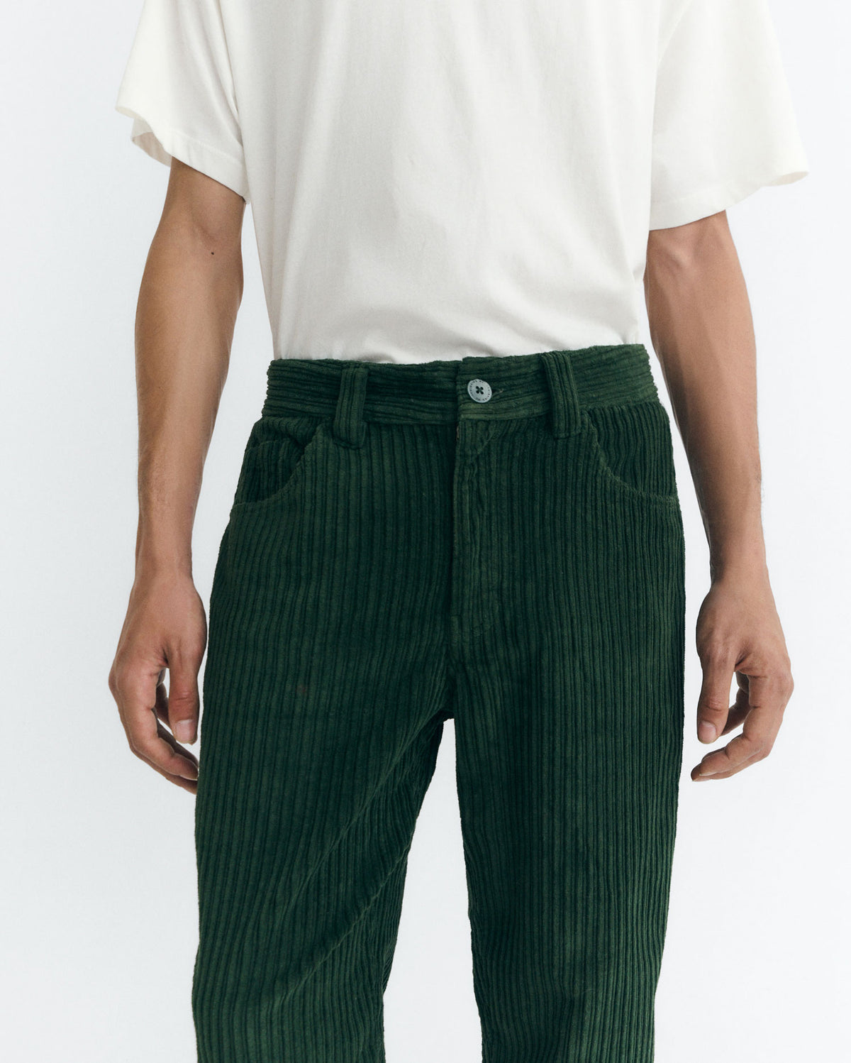 Pantalón recto pana verde David sostenible - 3