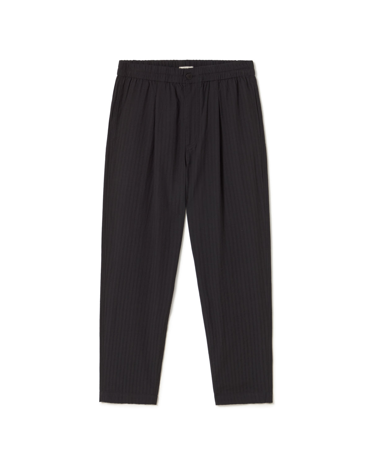 Pantalón negro seersucker Luc sostenible - silueta 1