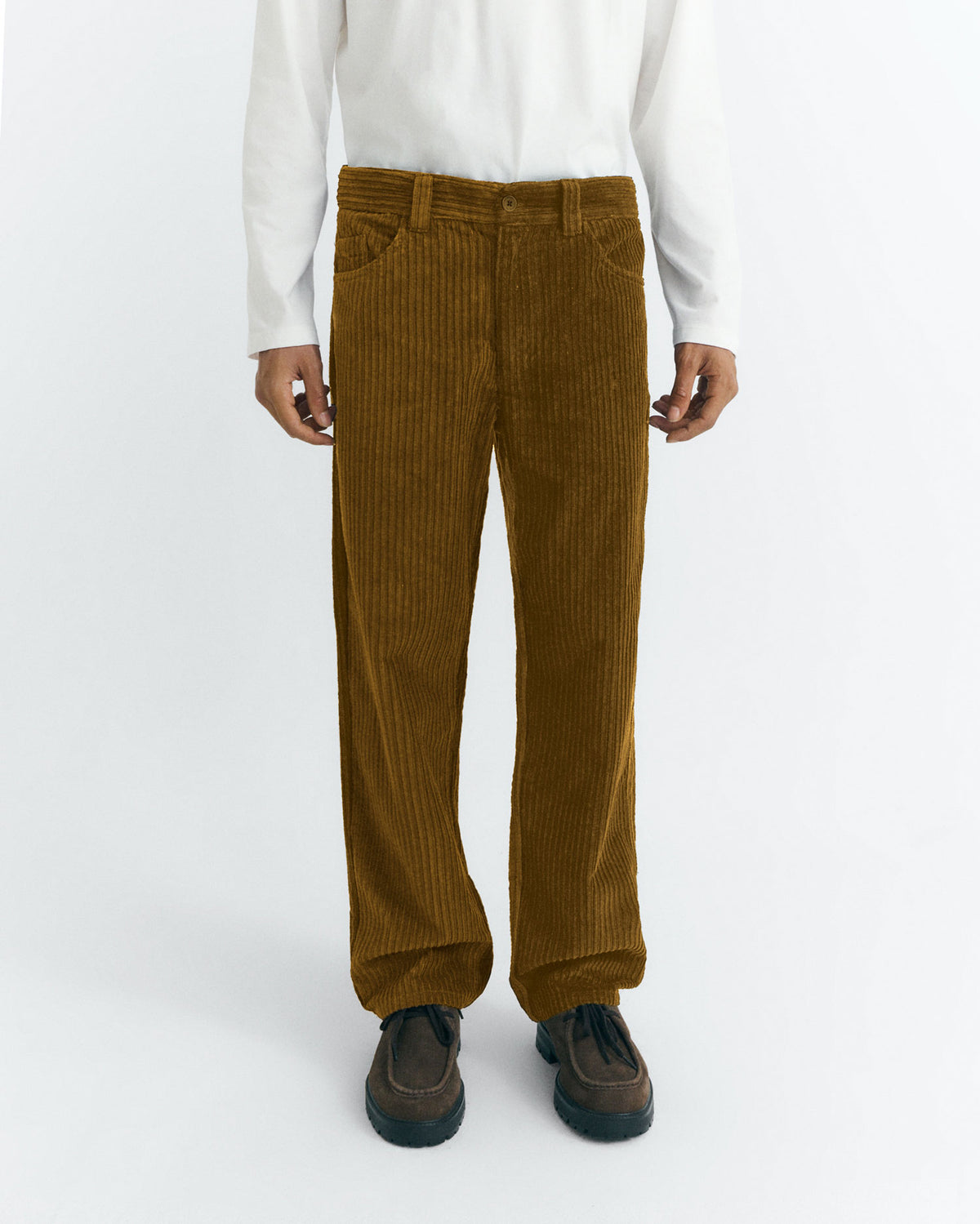 Pantalón recto pana amarillo David sostenible - 1