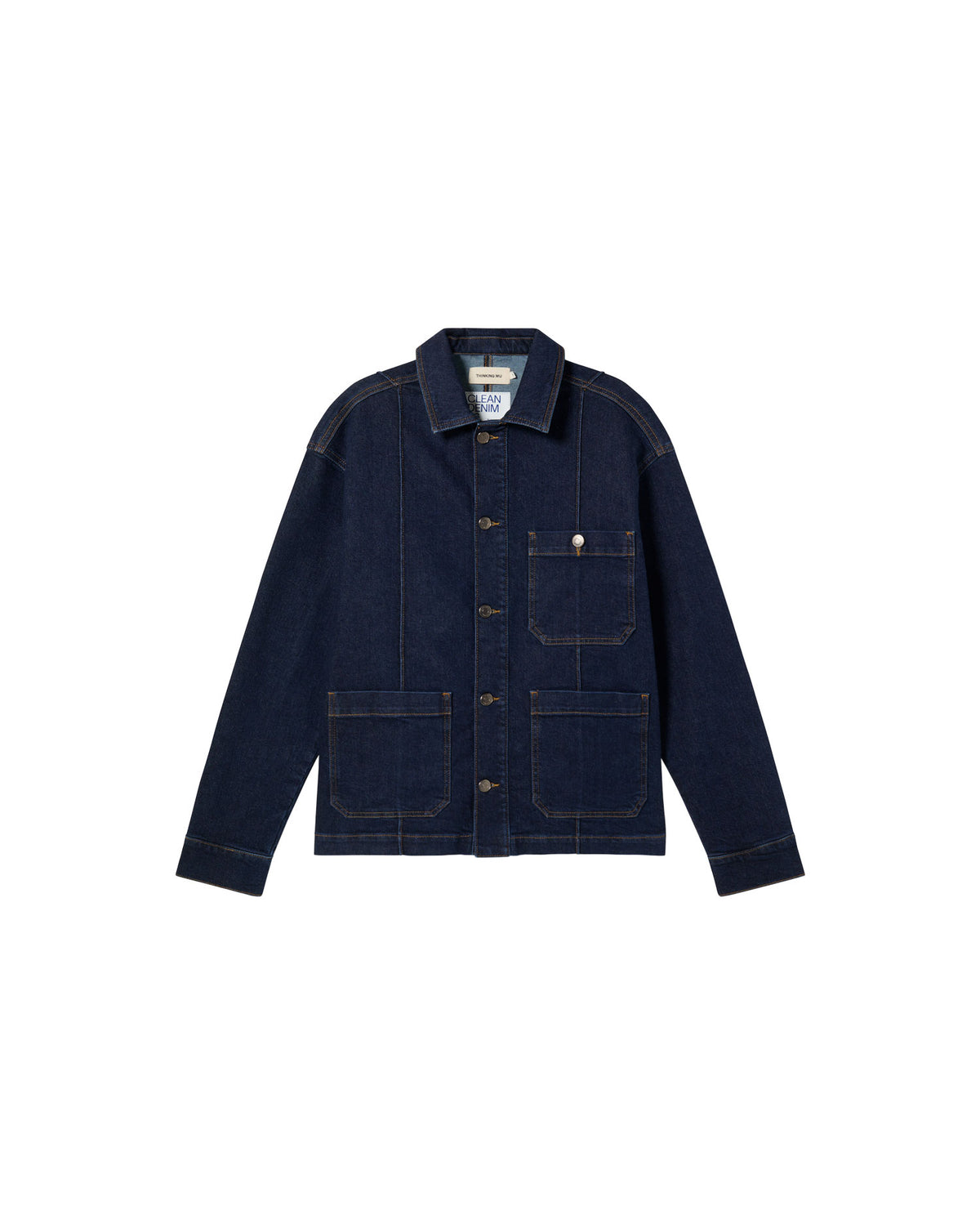 Chaqueta dark clean denim Gus sostenible - silueta 1