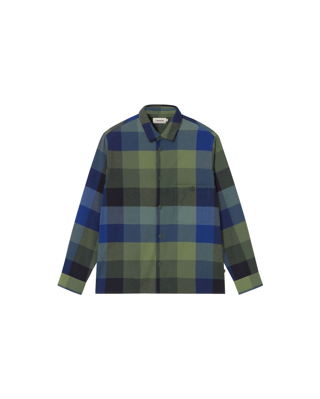 Camisa verde cuadros Theo sostenible silueta - 1