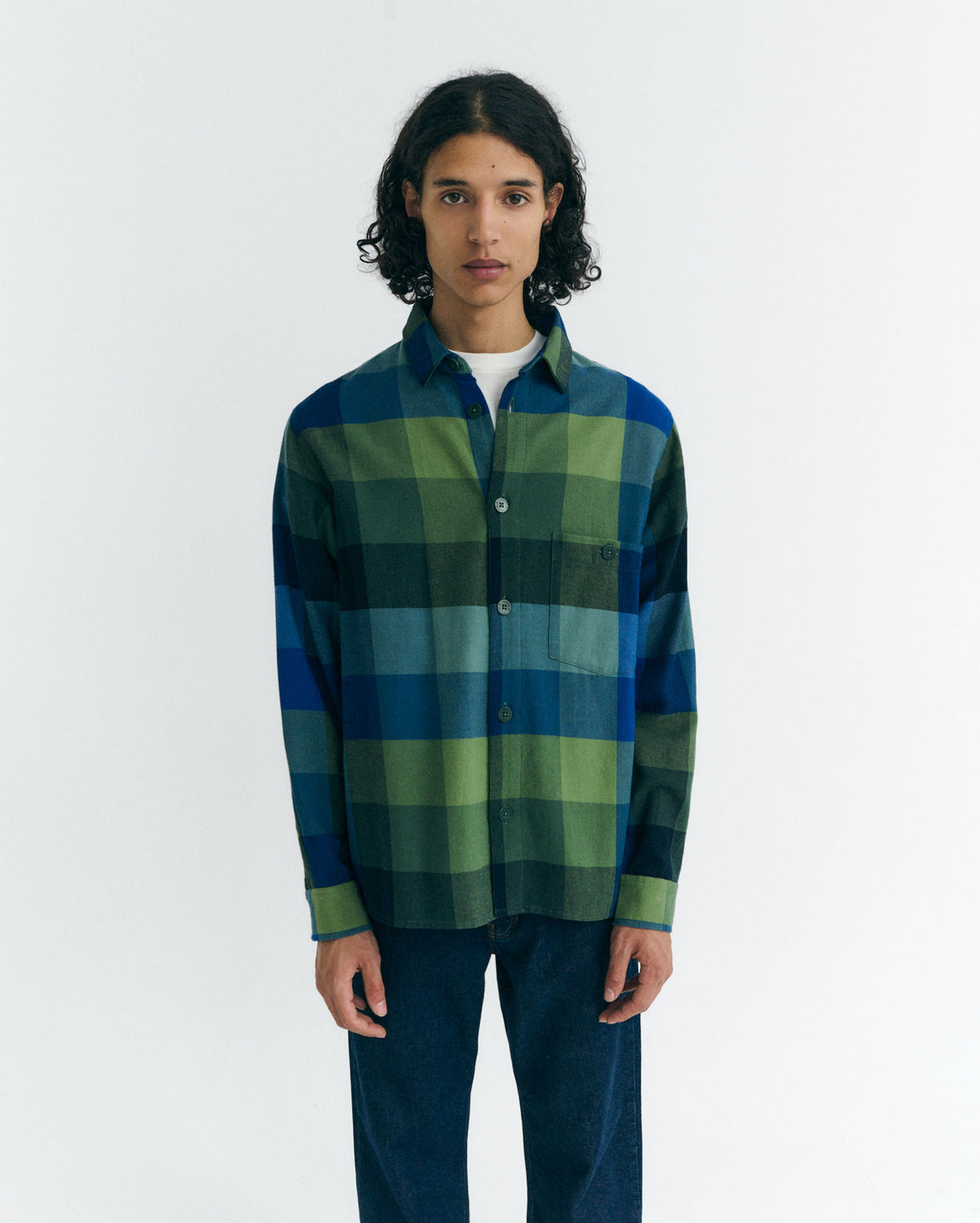 Camisa verde cuadros Theo sostenible - 1