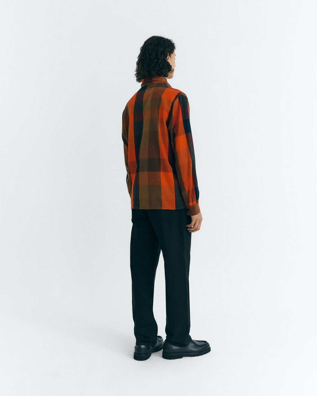 Camisa naranja cuadros Theo sostenible - 4