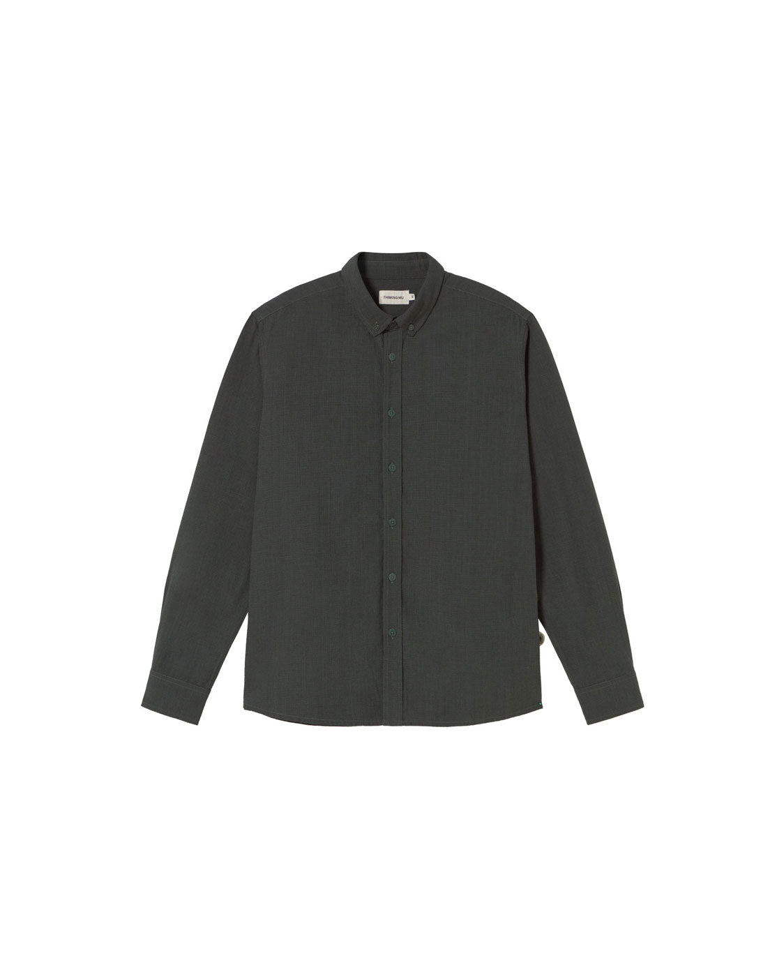 Camisa verde oscuro microchecks Ant sostenible silueta - 1