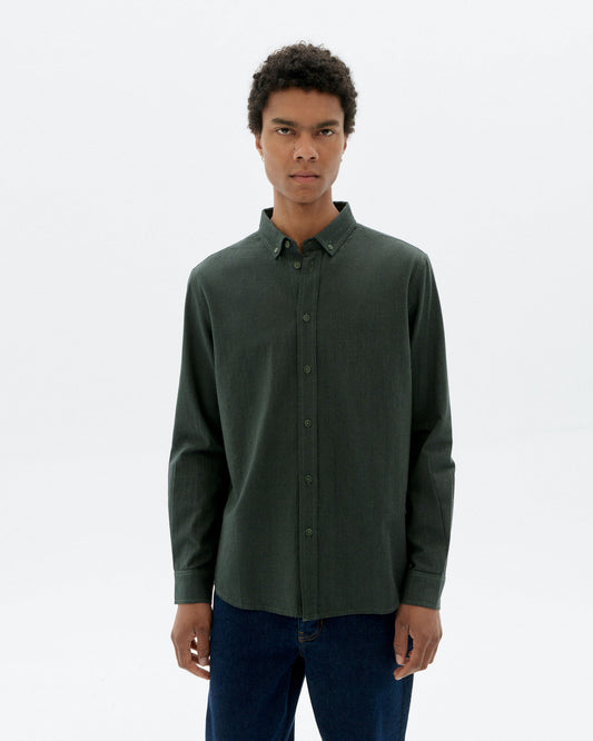 Camisa verde oscuro microchecks Ant sostenible - 1