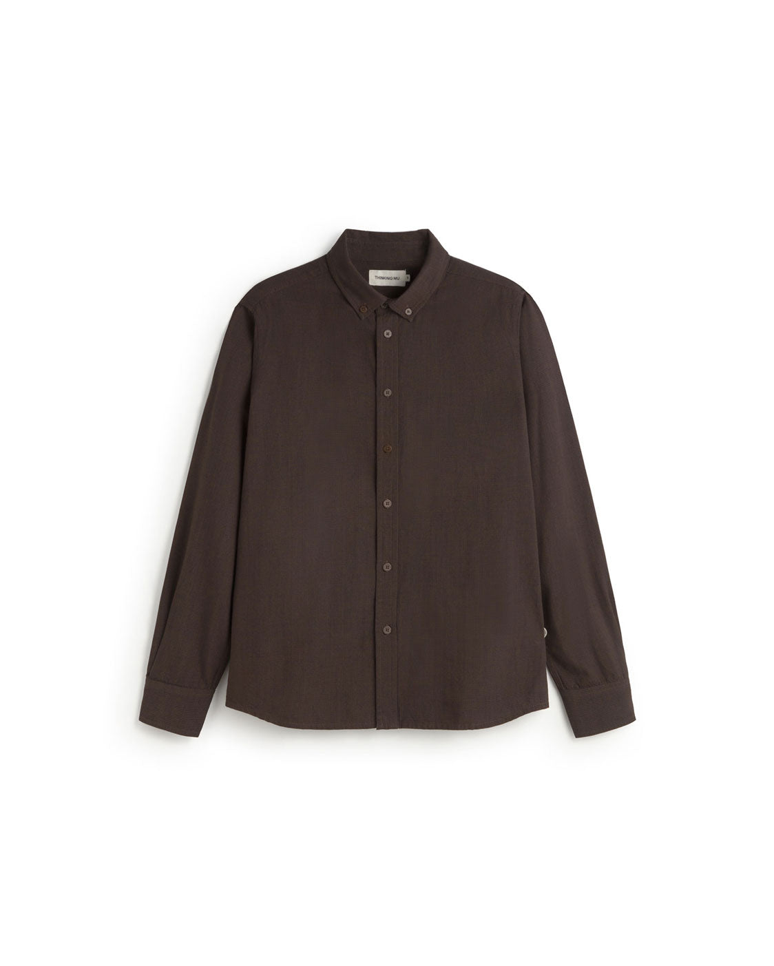 Camisa marrón microchecks Ant sostenible silueta - 1
