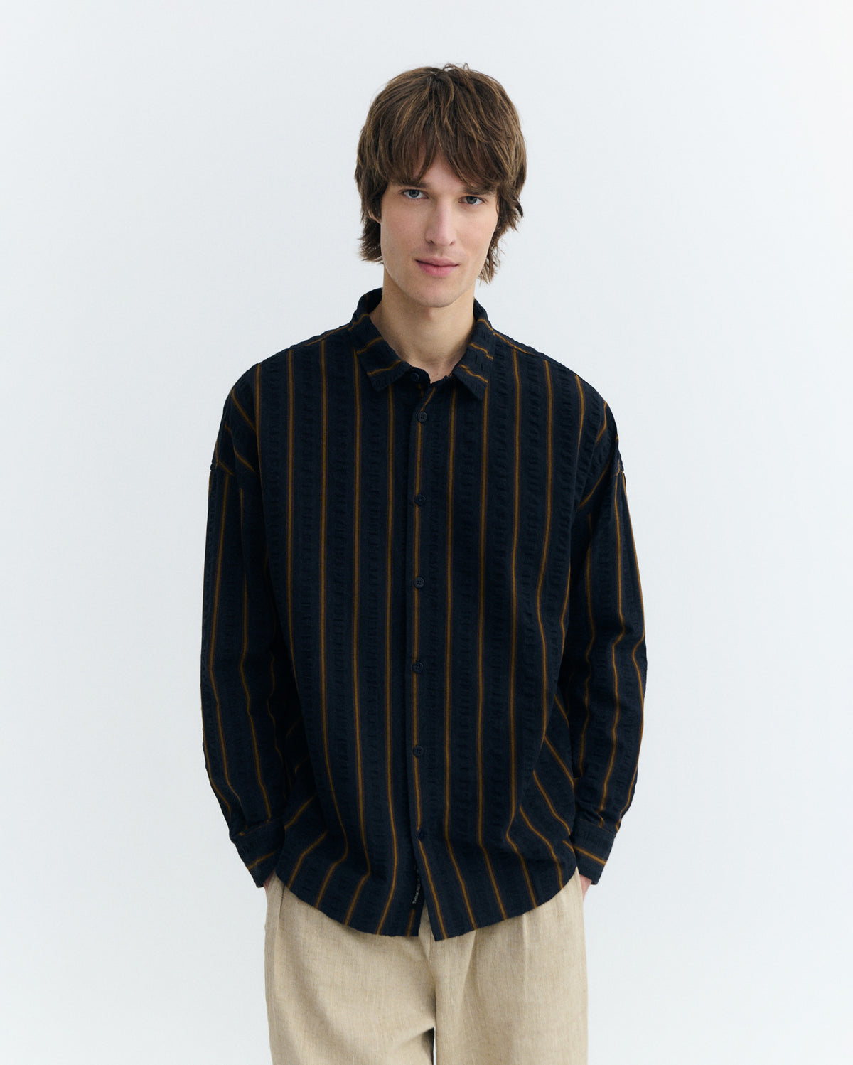 Camisa oversize seersucker rayas Haru sostenible - 2