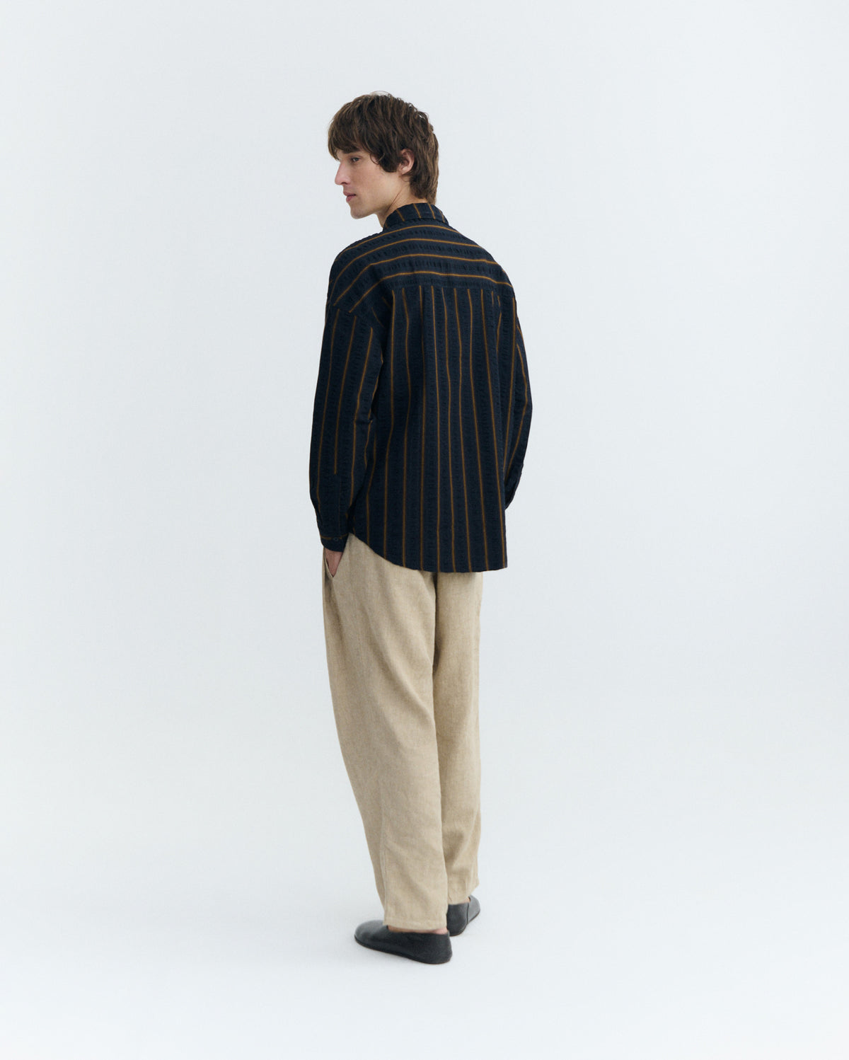 Camisa oversize seersucker rayas Haru sostenible - 5
