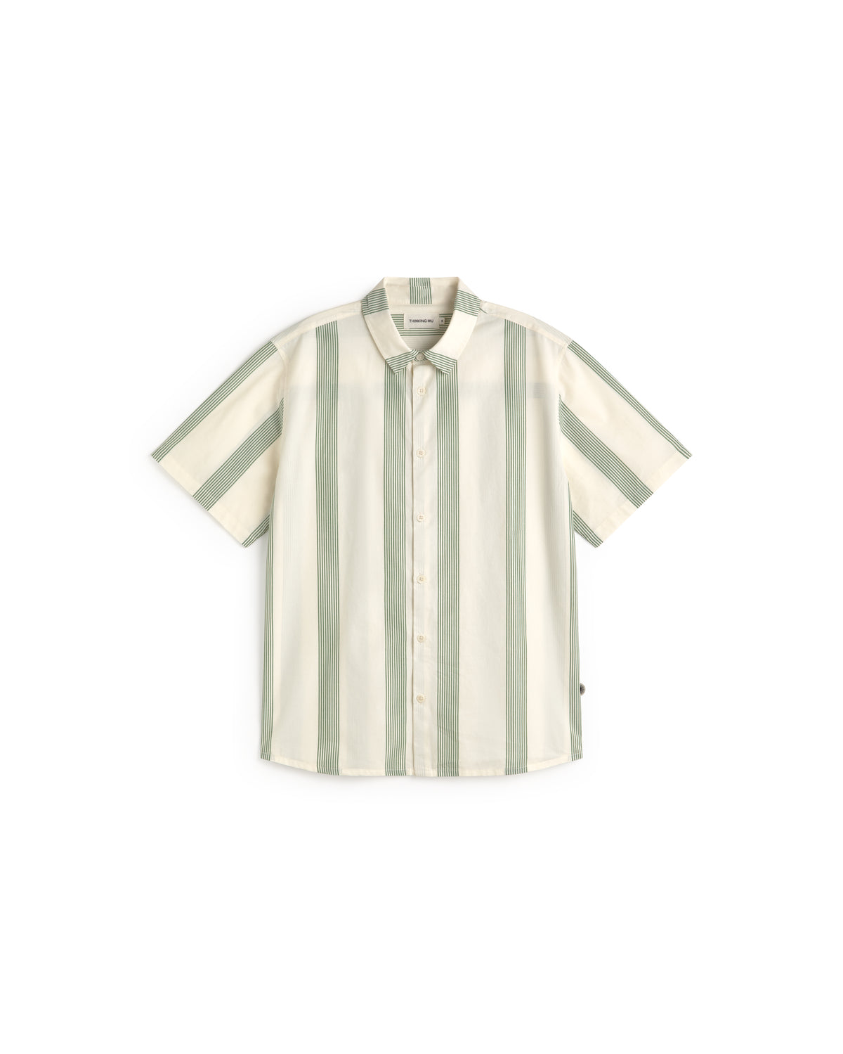 Camisa popelin rayas verde Tom sostenible silueta - 1