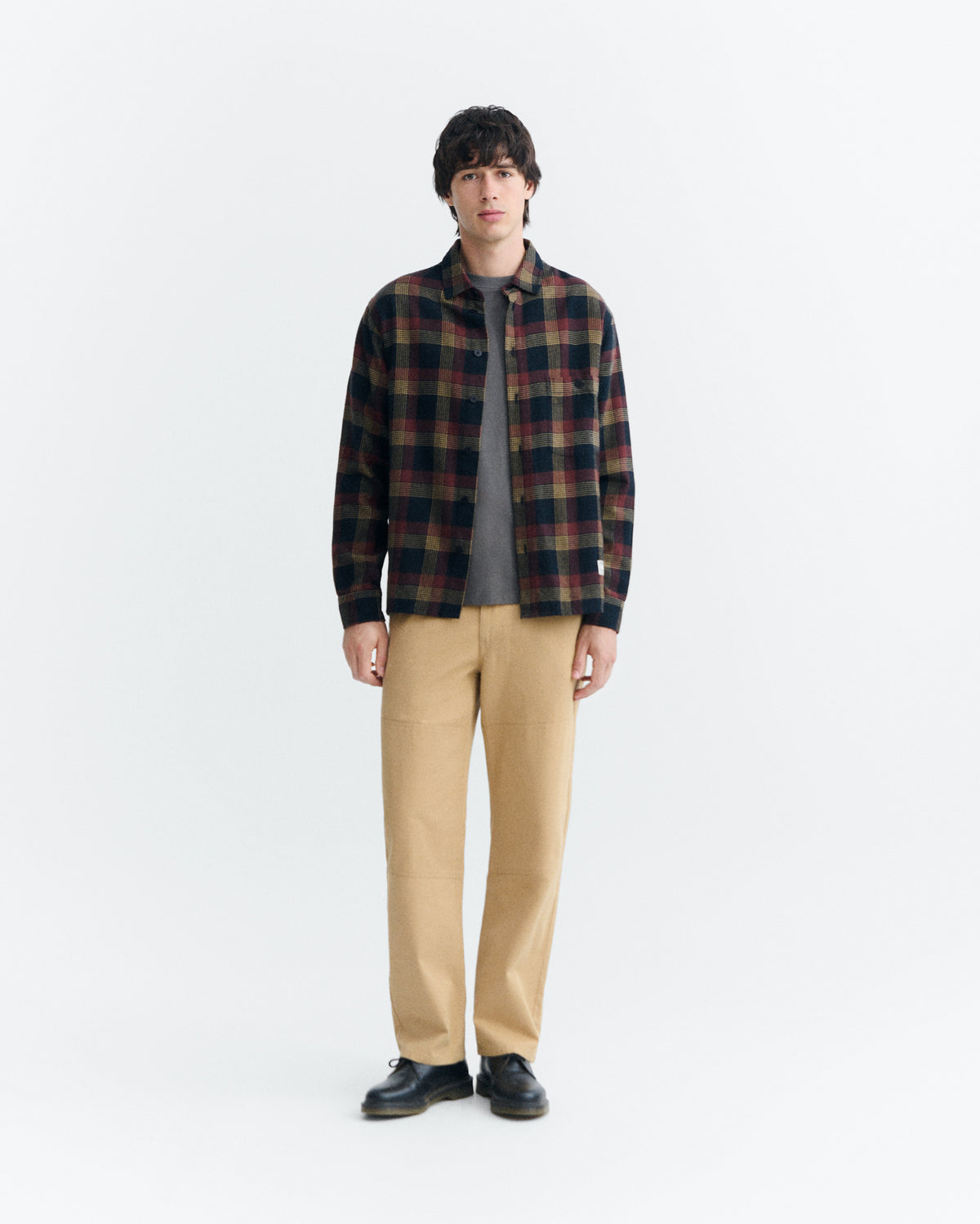 Sobrecamisa cuadros negra albion Theo sostenible - 1