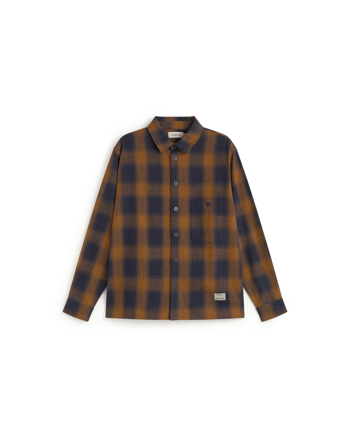 Sobrecamisa cuadros navy Theo sostenible silueta - 1