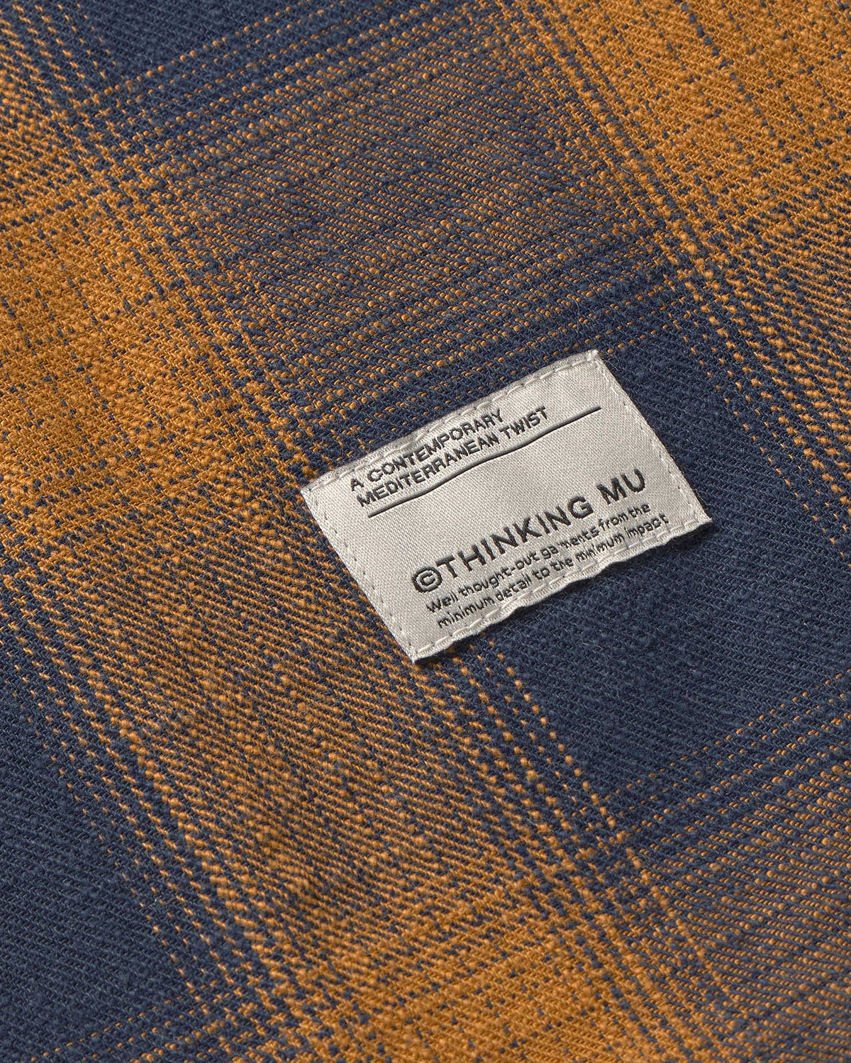 Sobrecamisa cuadros navy Theo sostenible silueta - 3