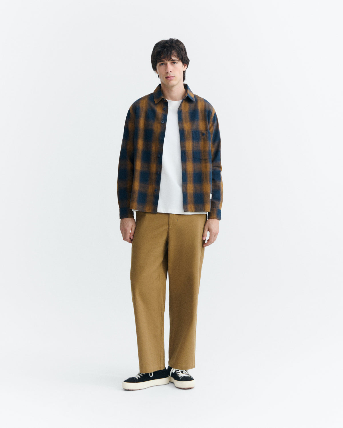 Sobrecamisa cuadros navy Theo sostenible - 1