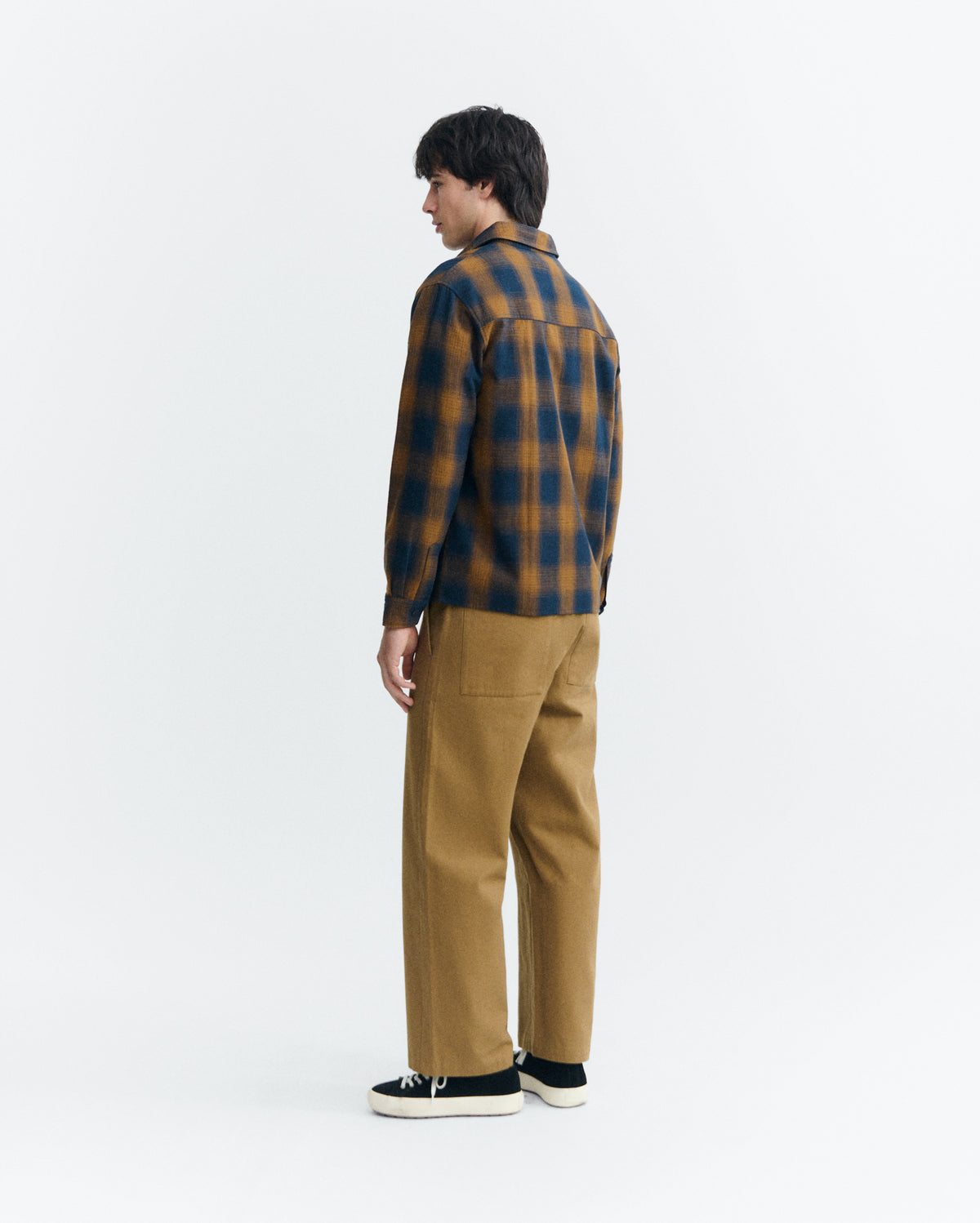 Sobrecamisa cuadros navy Theo sostenible - 4