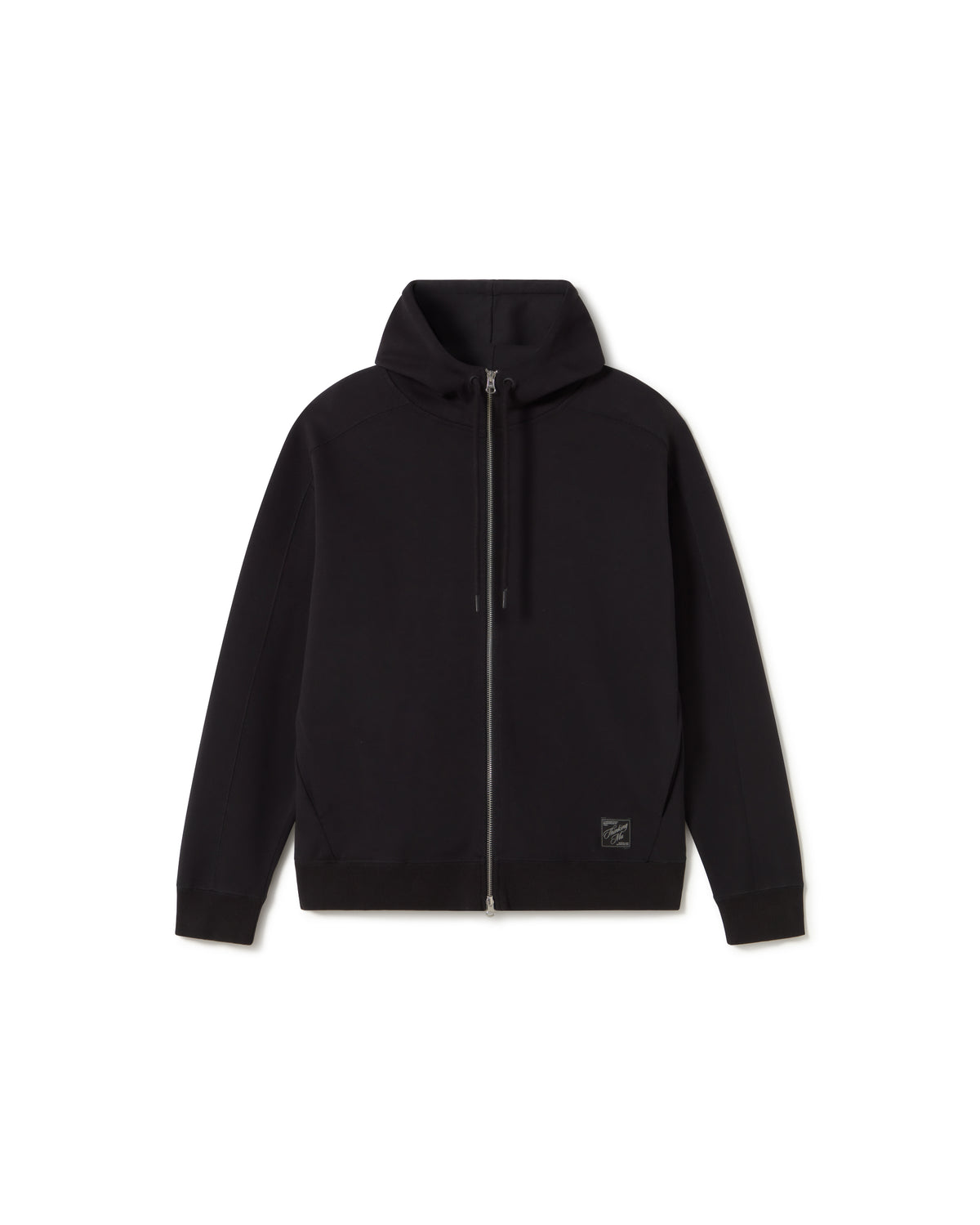 Sudadera capucha negra flower Garfu sostenible - silueta 1