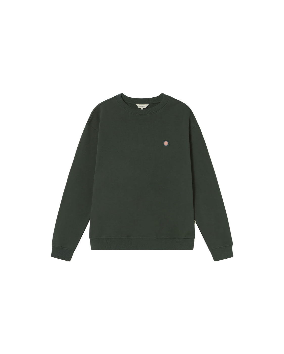 Sudadera verde sol contrast Leon sostenible - silueta 1