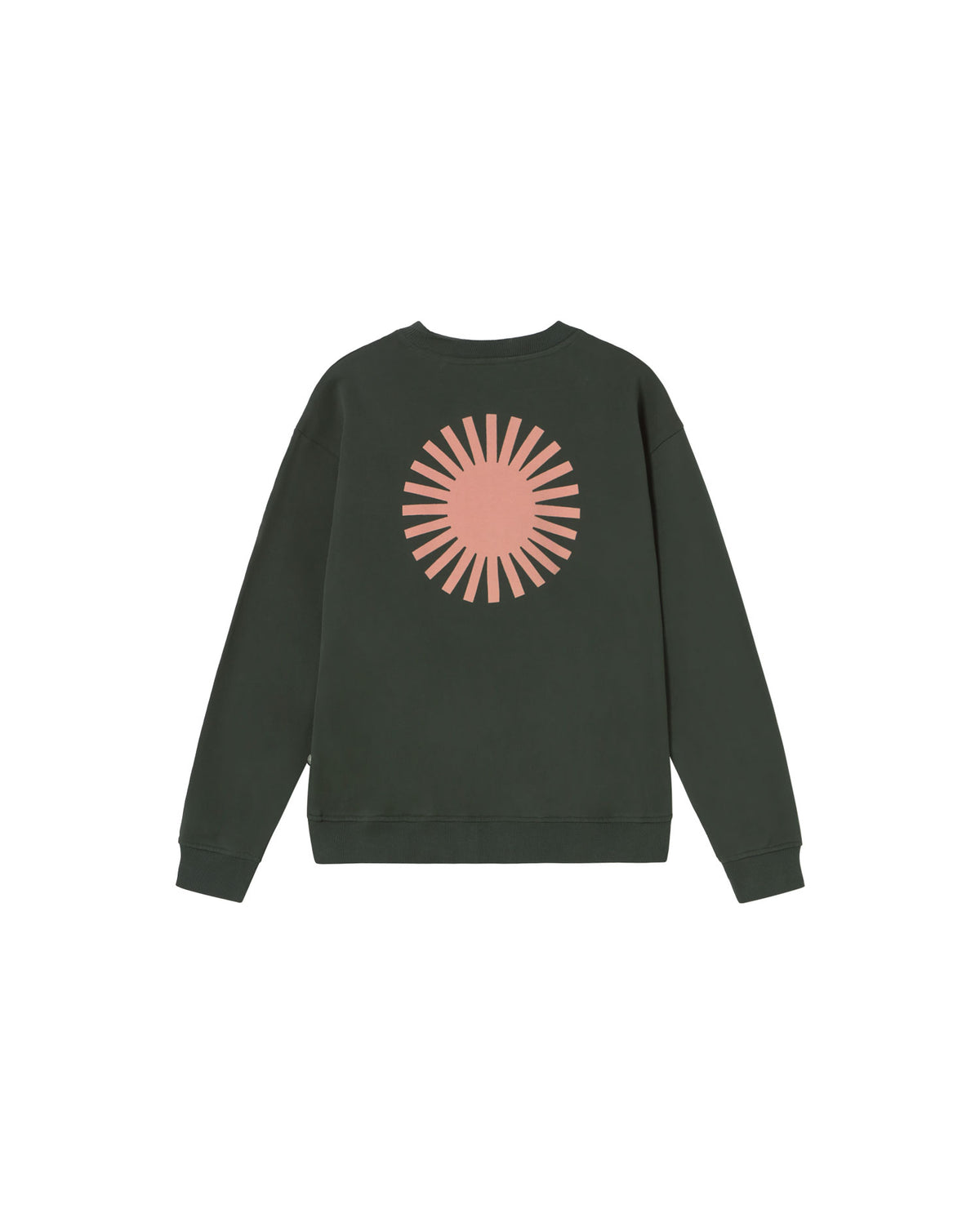 Sudadera verde sol contrast Leon sostenible - silueta 2