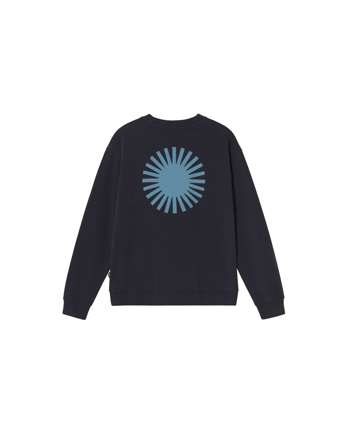 Sudadera navy sol espalda azul Leon sostenible silueta - 2