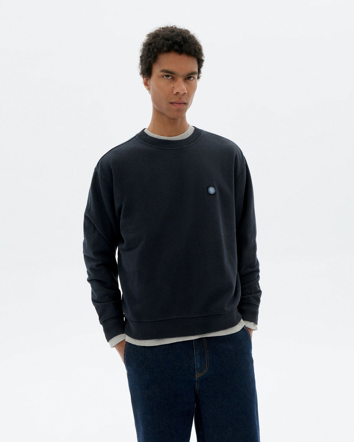 Sudadera navy sol espalda azul Leon sostenible - 1