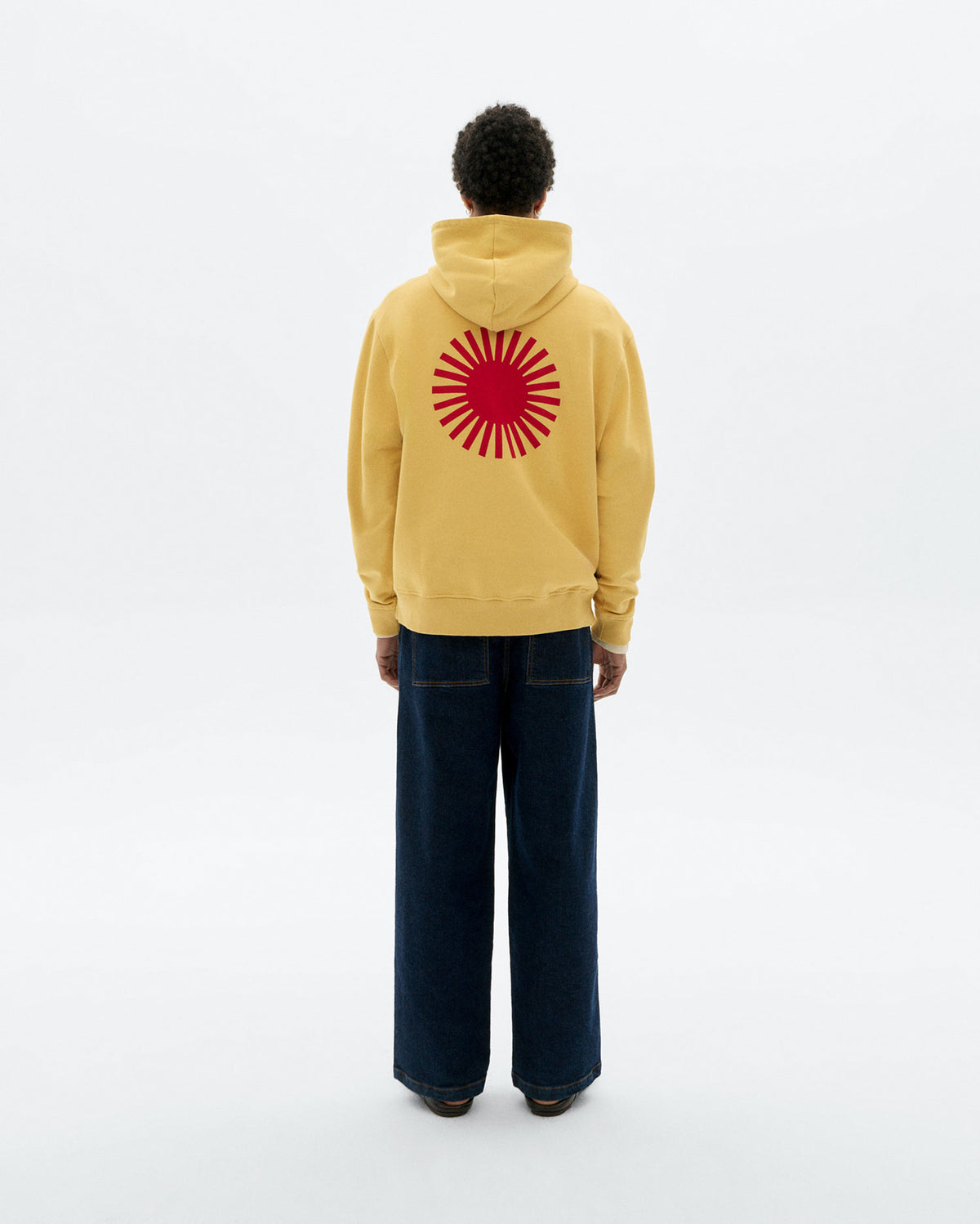 Hoodie amarillo sol espalda rojo Simon sostenible - 4