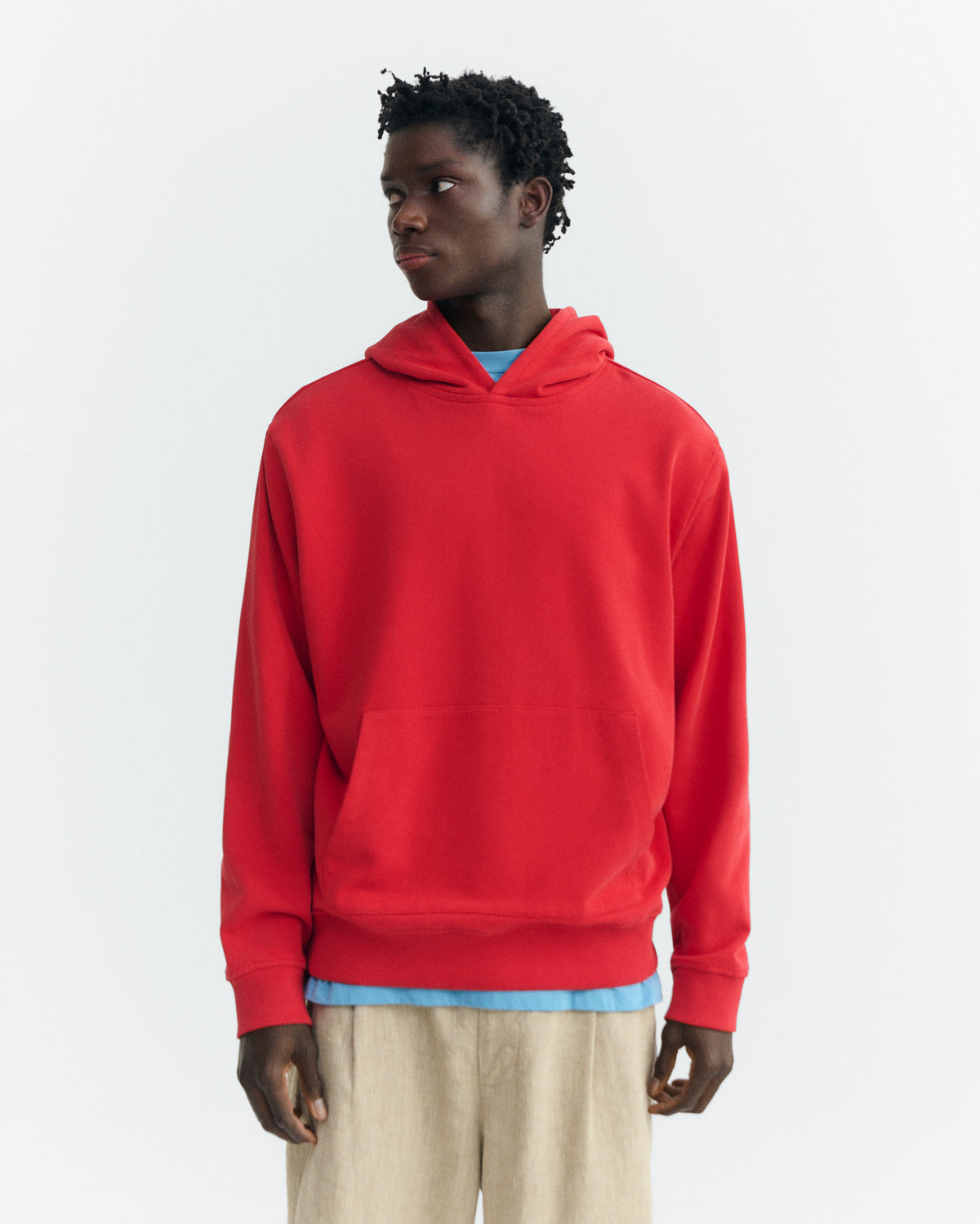 Sudadera roja patched sol espalda Simon sostenible - 2