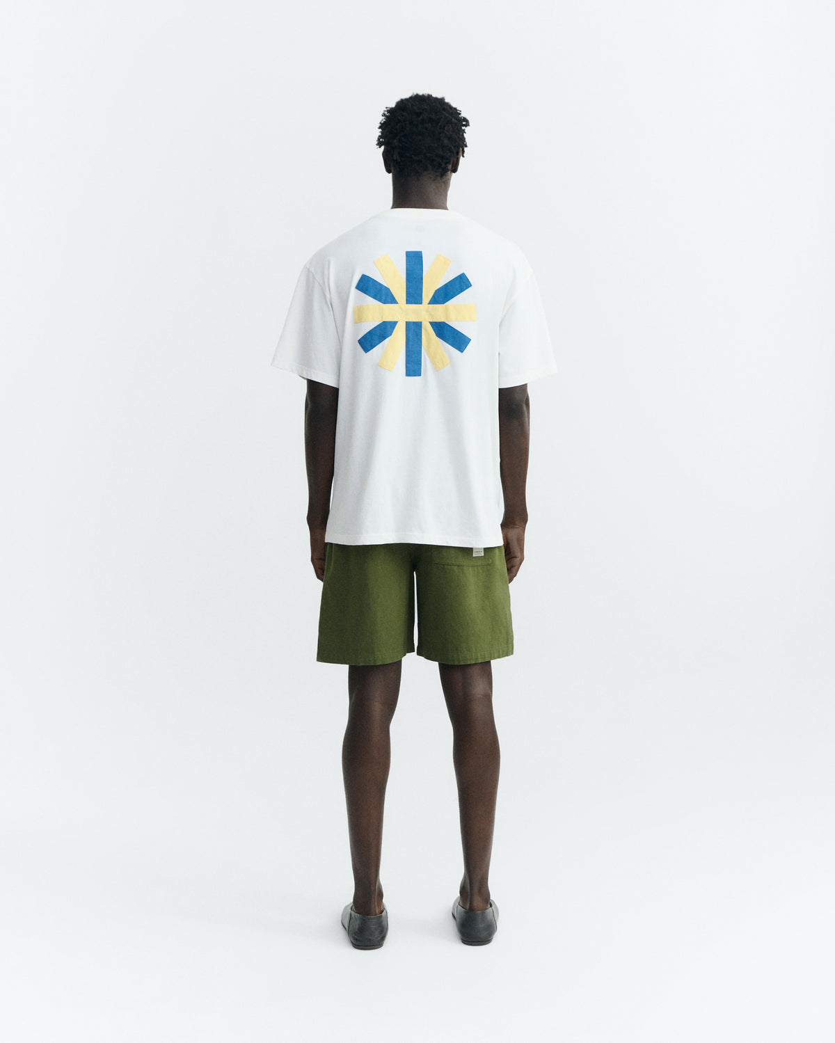 Camiseta blanca patched sol espalda Aaron sostenible - 1