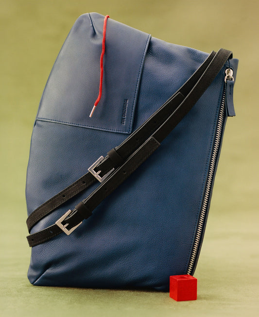 Bolso navy y negro piel Almiel