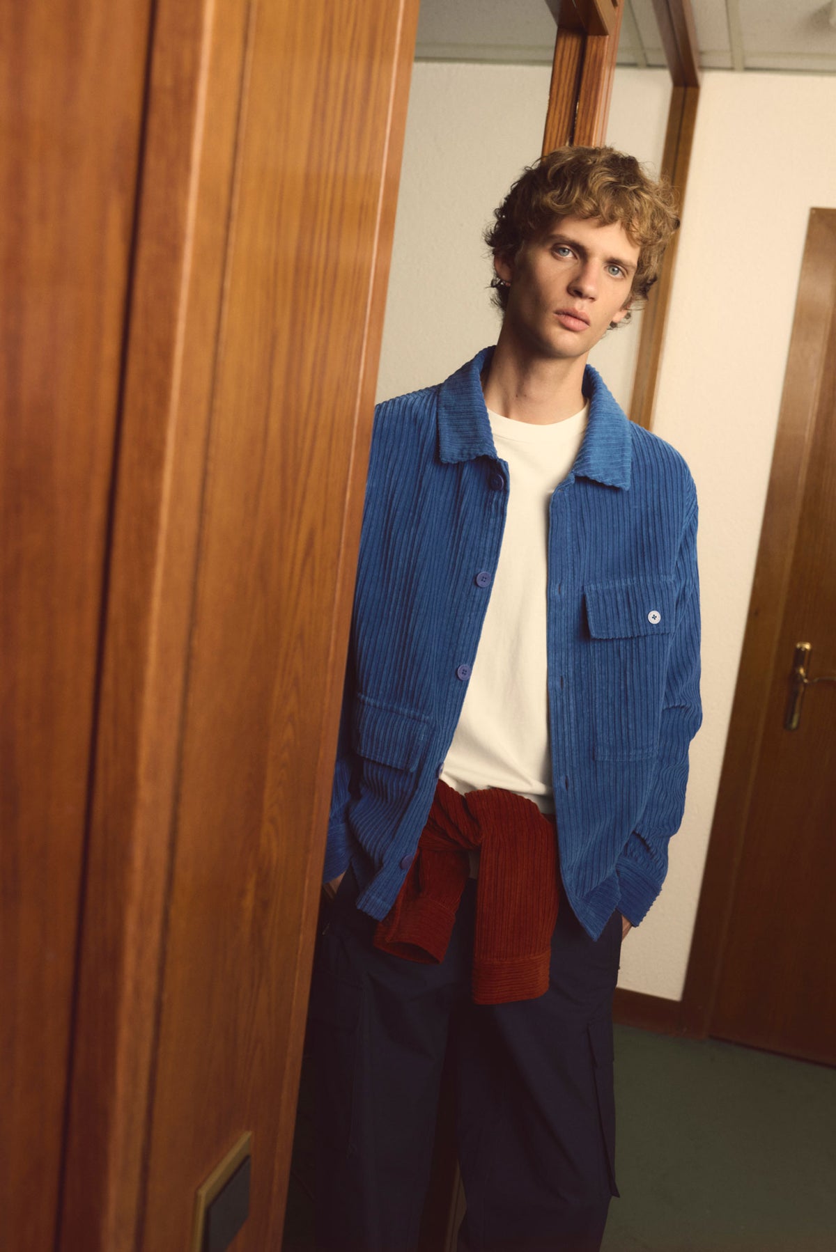 Chaqueta pana azul Gabin