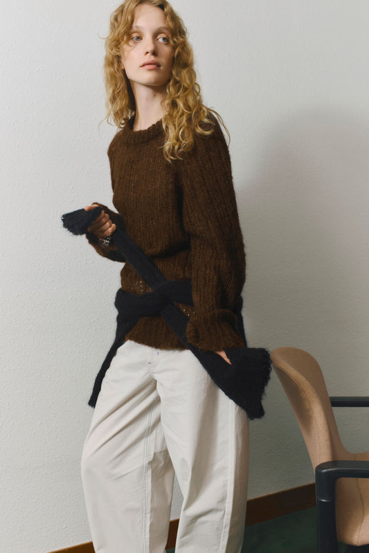 Jersey lana alpaca marrón transparente Amal