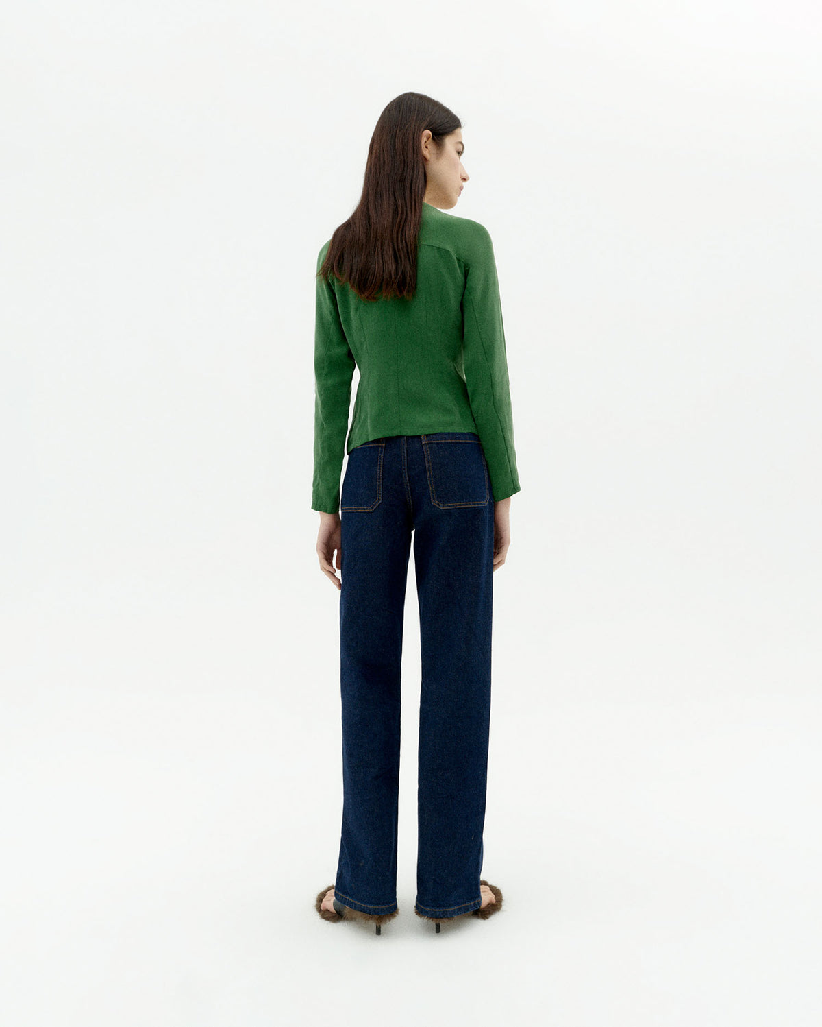 Blusa verde cupro Briana sostenible-4