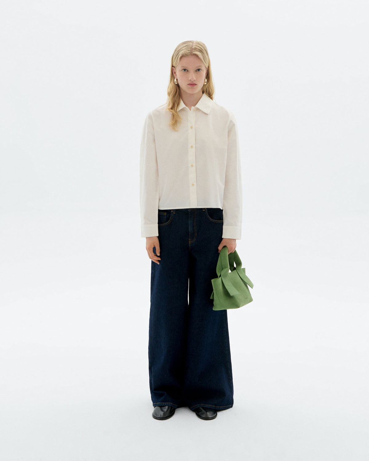 Blusa popelin blanca Duna sostenible - 2