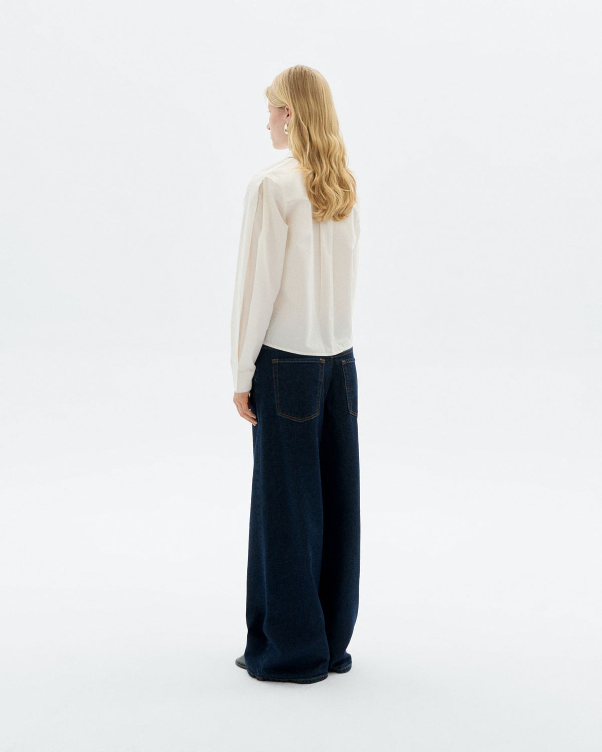Blusa popelin blanca Duna sostenible - 4