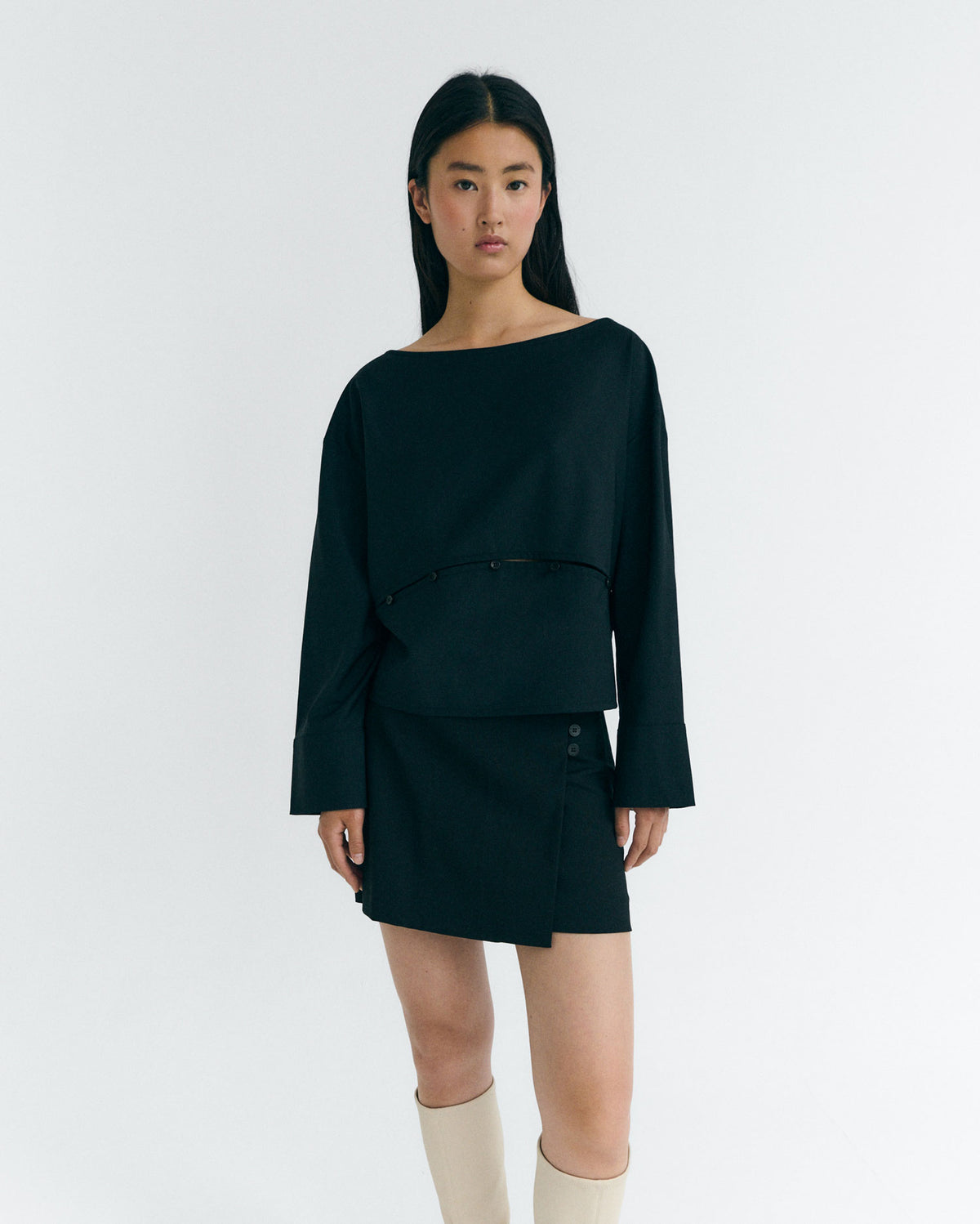 Blusa desmontable lana fina Marion sostenible - 1