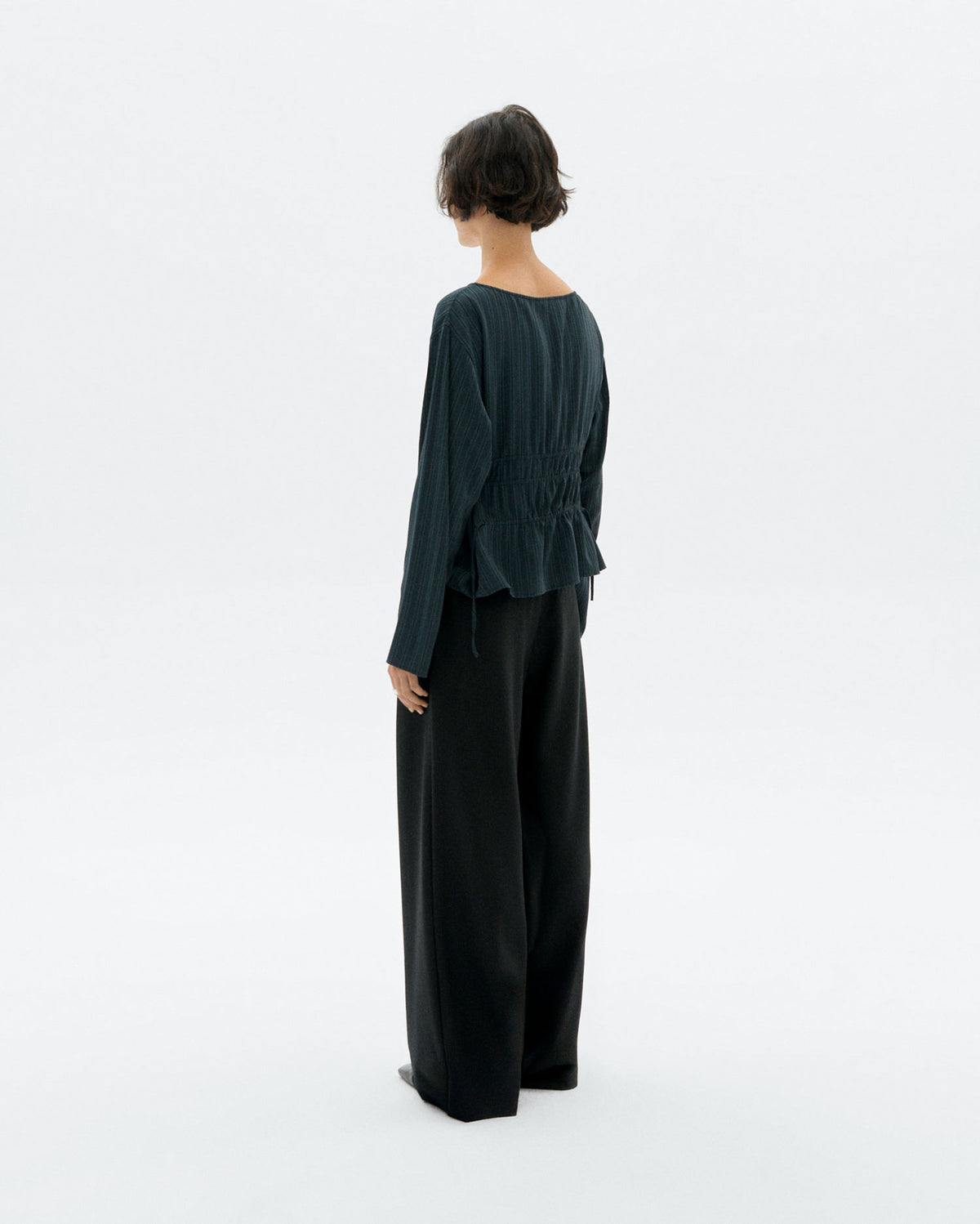 Blusa fruncidos rayas Ecovero Devin sostenible - 4