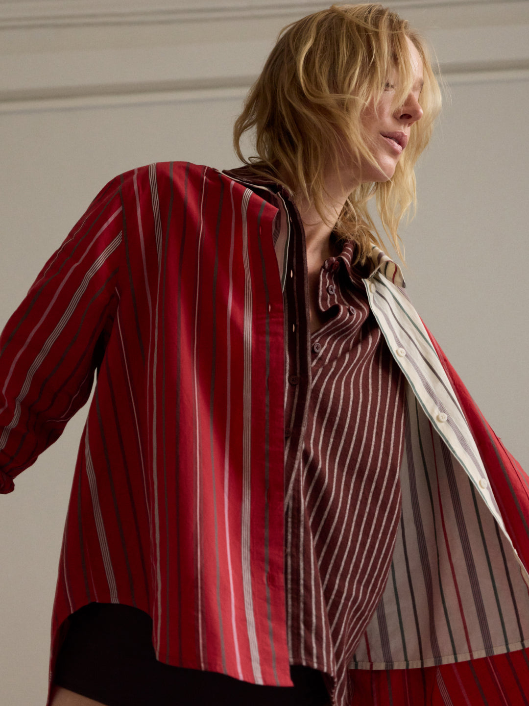 Oversize gestreift rot Bluse Odelia